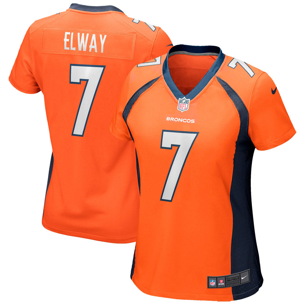 Women's Denver Broncos John Elway Game Retired Player Jersey Orange