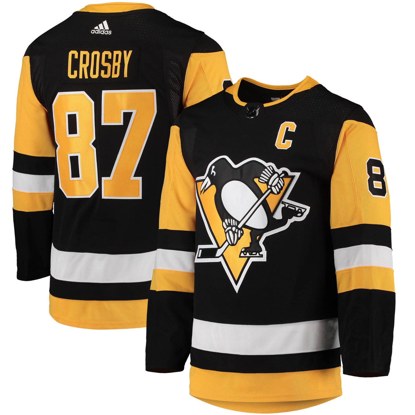 Sidney Crosby Pittsburgh Penguins adidas Home Captain Patch Primegreen Authentic Pro Player Jersey - Black