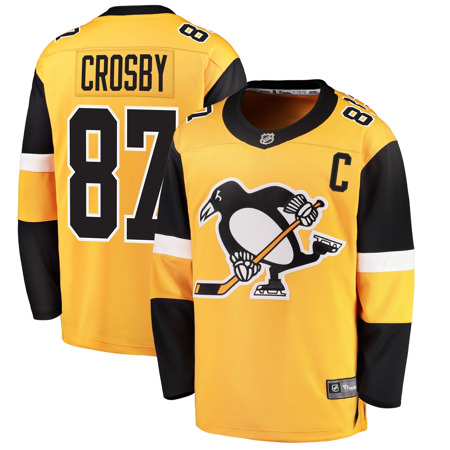 Sidney Crosby Pittsburgh Penguins Fanatics Branded Youth Alternate Breakaway Player Jersey - Gold