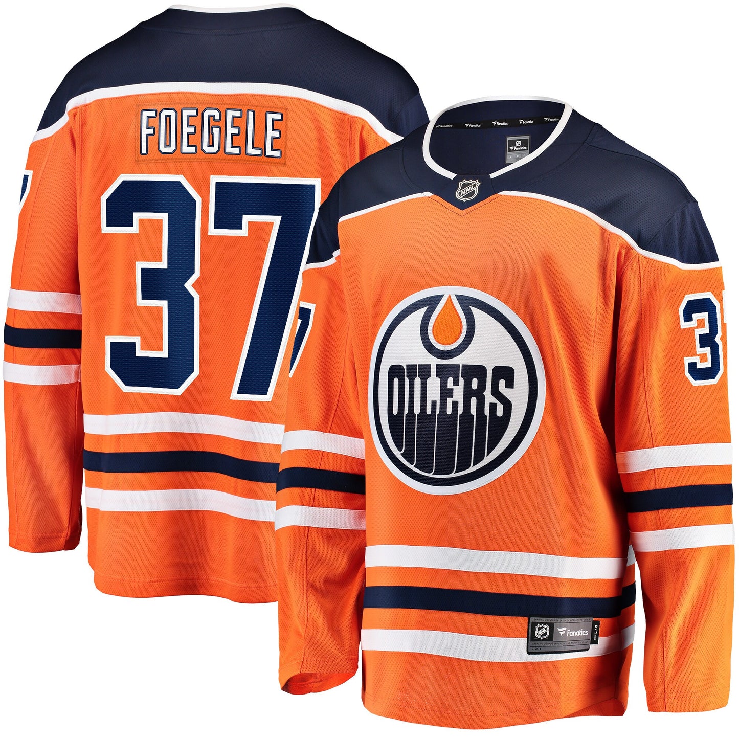 Warren Foegele Edmonton Oilers Fanatics Branded Home Breakaway Player Jersey - Orange