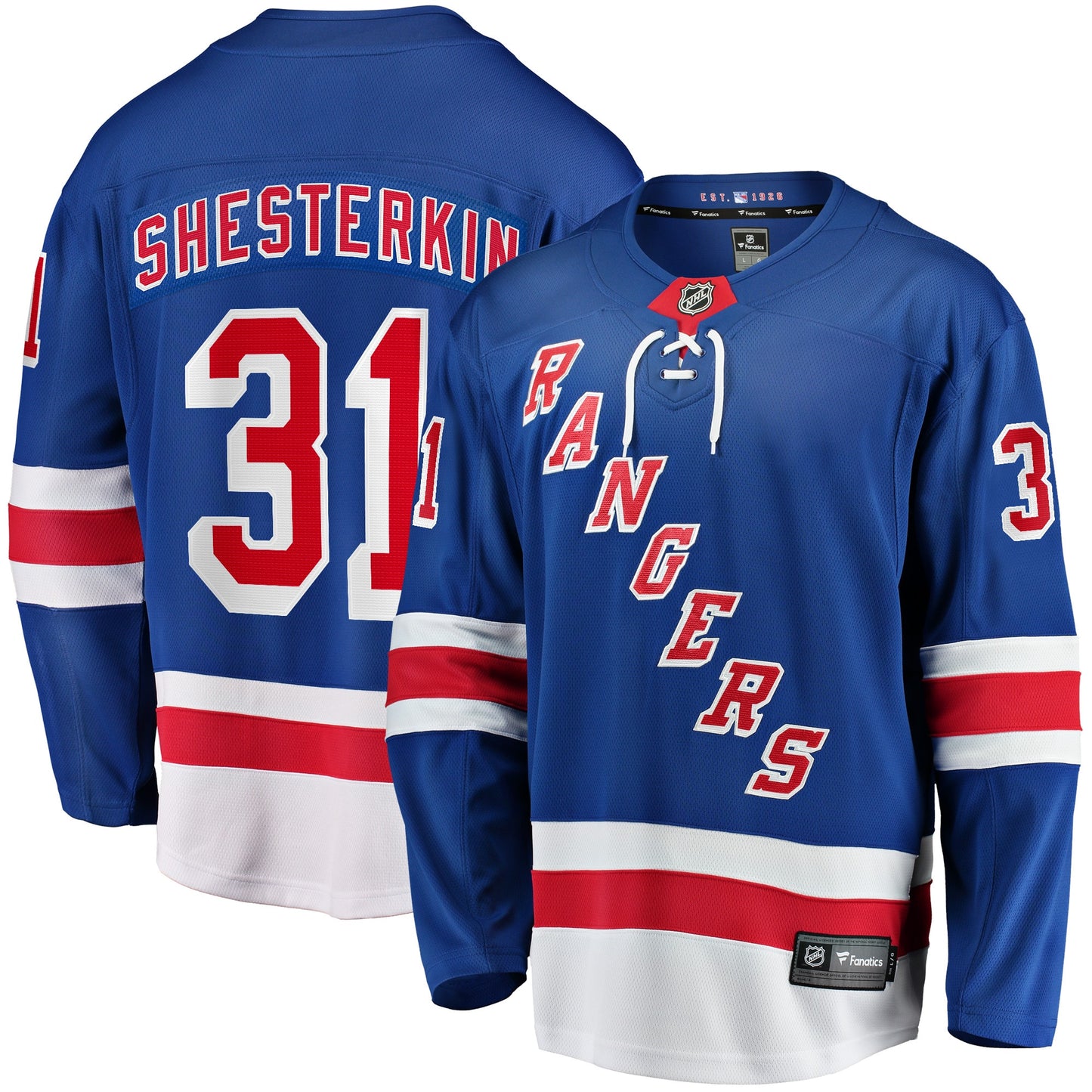 Igor Shesterkin New York Rangers Fanatics Branded Home Premier Breakaway Player Jersey - Blue
