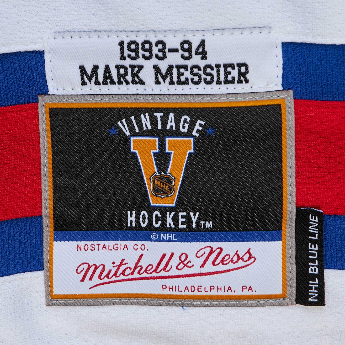 Mark Messier New York Rangers Mitchell & Ness 1993/94 Captain Patch Blue Line Player Jersey - Blue