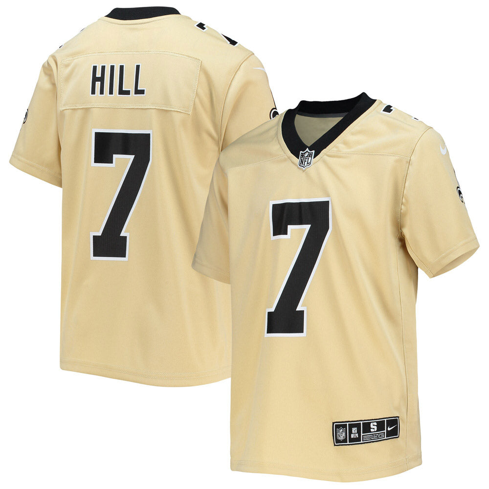 Youth New Orleans Saints Taysom Hill Inverted Team Game Jersey Gold